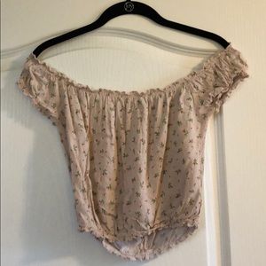 Floral off the shoulder crop